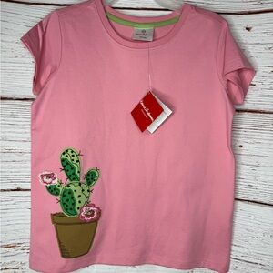 Hanna Andersson Pink Tee with Cactus Design Size 150 Girls 12 NWT